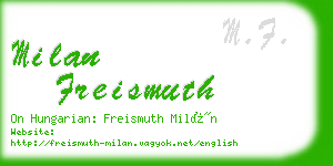 milan freismuth business card